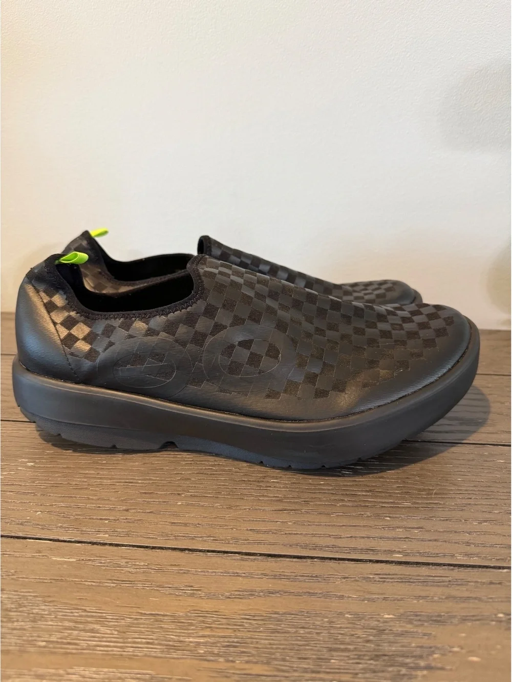 Oofos Black Slip-On Shoes Size 14
